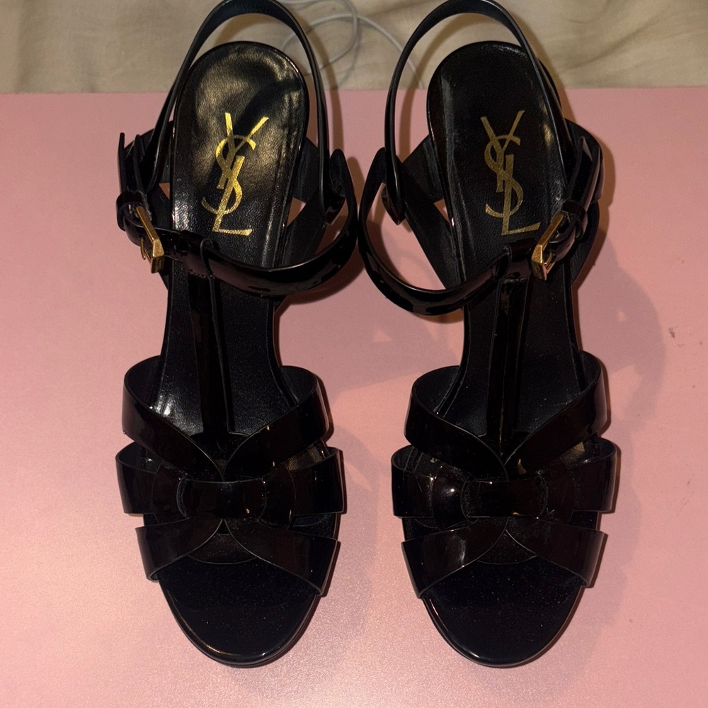 Yves Saint Laurent Black Heeled Sandals